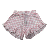 Please Short Fantasia Quadretti Bicolore per Neonata RE13273G71 BIANCO/ROSA PLEASE 