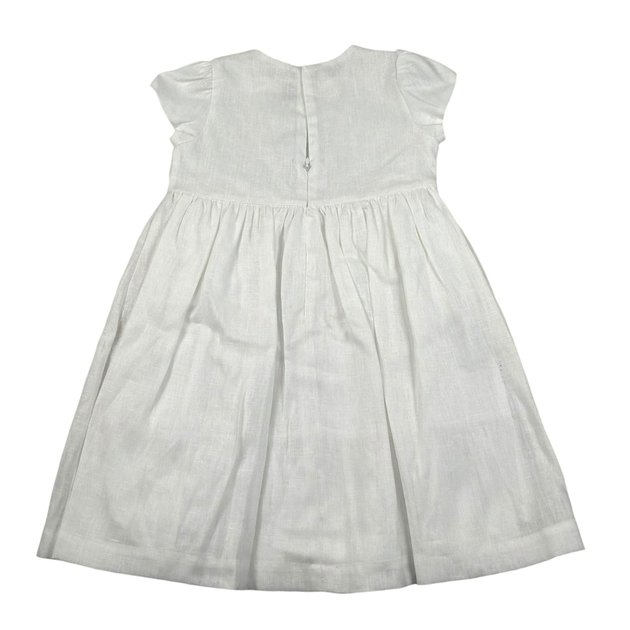 Il Gufo Abito Mezza Manica Tinta Unita con Ricami per Bambina P25VW788L0002J BIANCO IL GUFO 