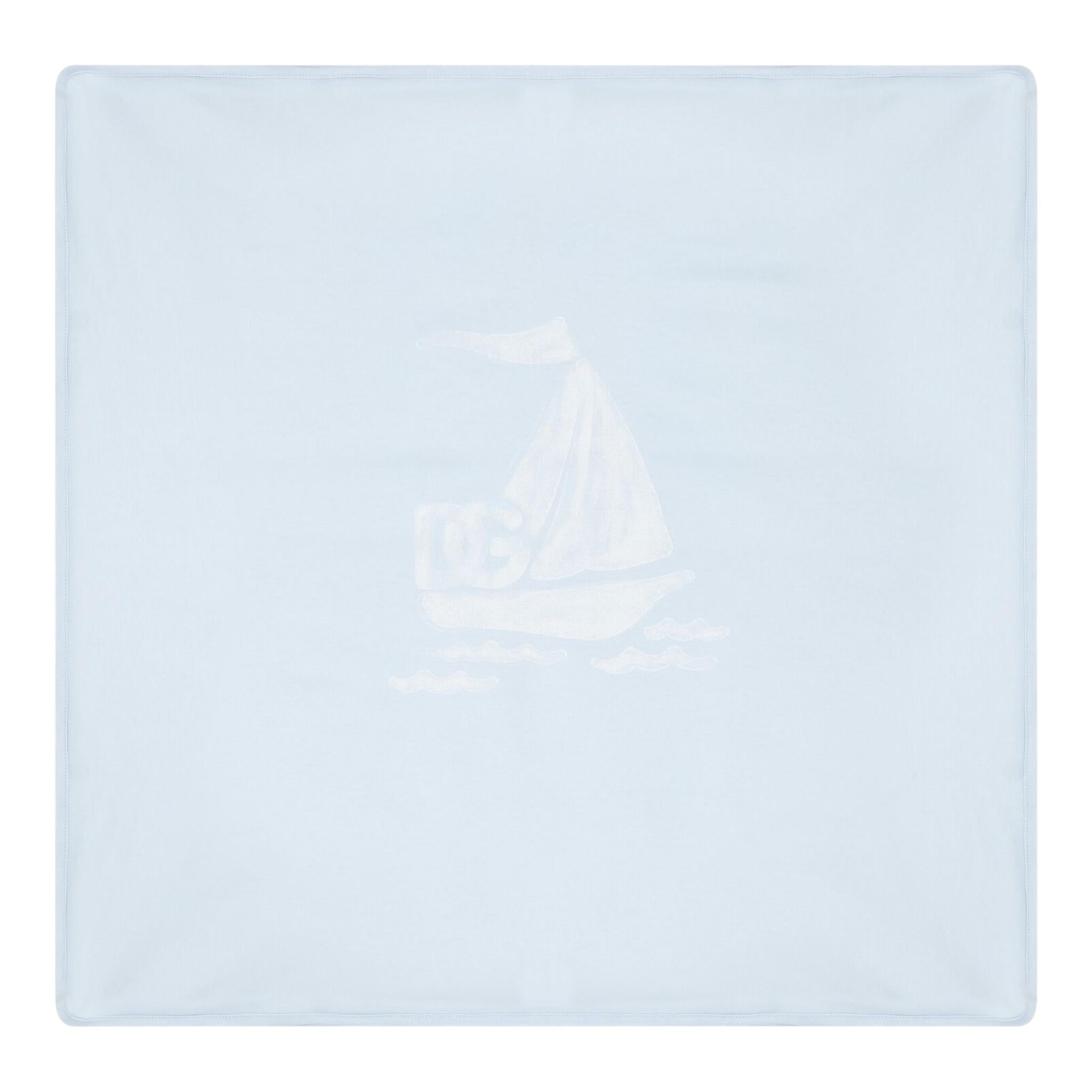 Dolce & Gabbana Coperta Bicolore con Stampa per Neonato LNJA88 AZZURRO DOLCE & GABBANA 