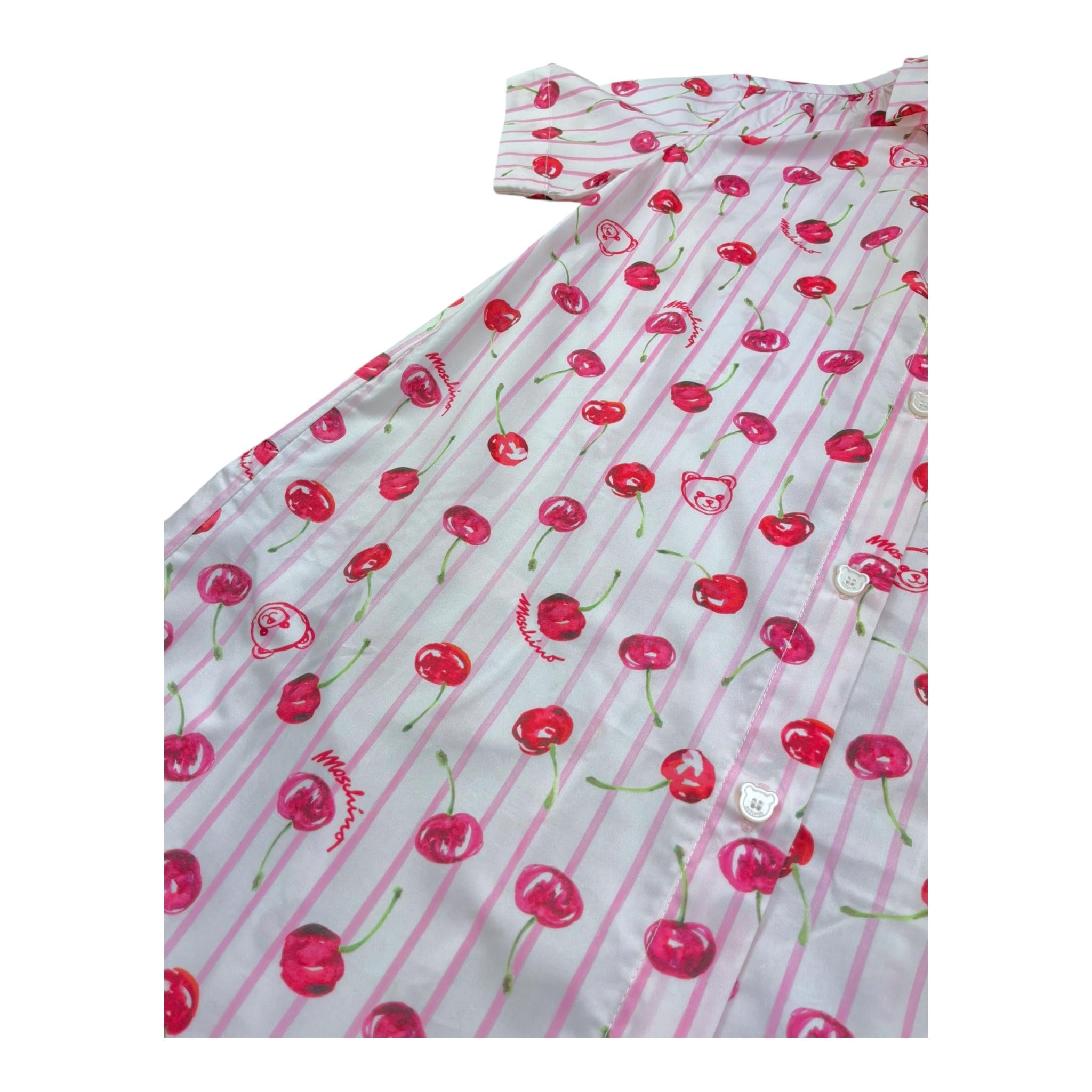 Moschino Abito Tinta Unita Mezza Manica con Fantasia A Righe per Bambina HDV0HG ROSA MOSCHINO 