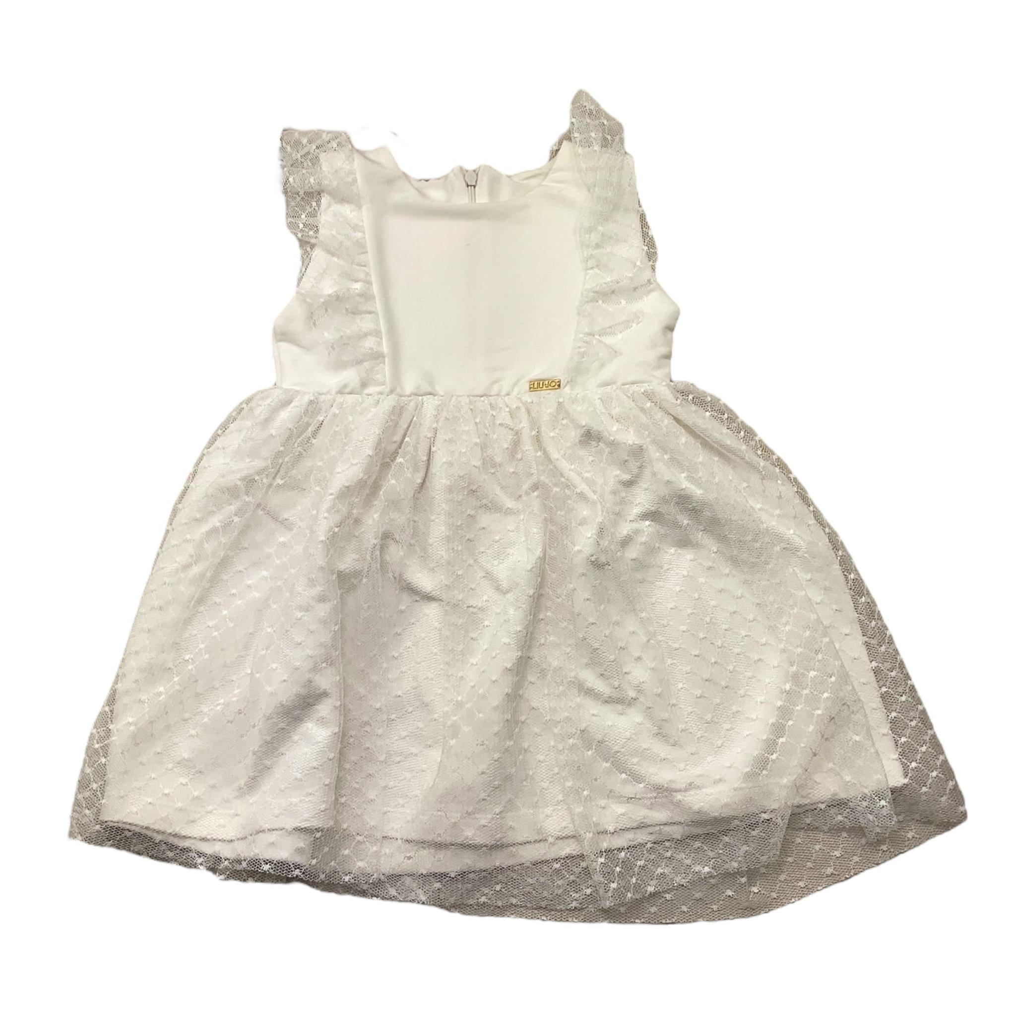 Liu Jo Abito Giromanica Tinta Unita con Tulle per Neonata KA3041 BIANCO LIU JO 