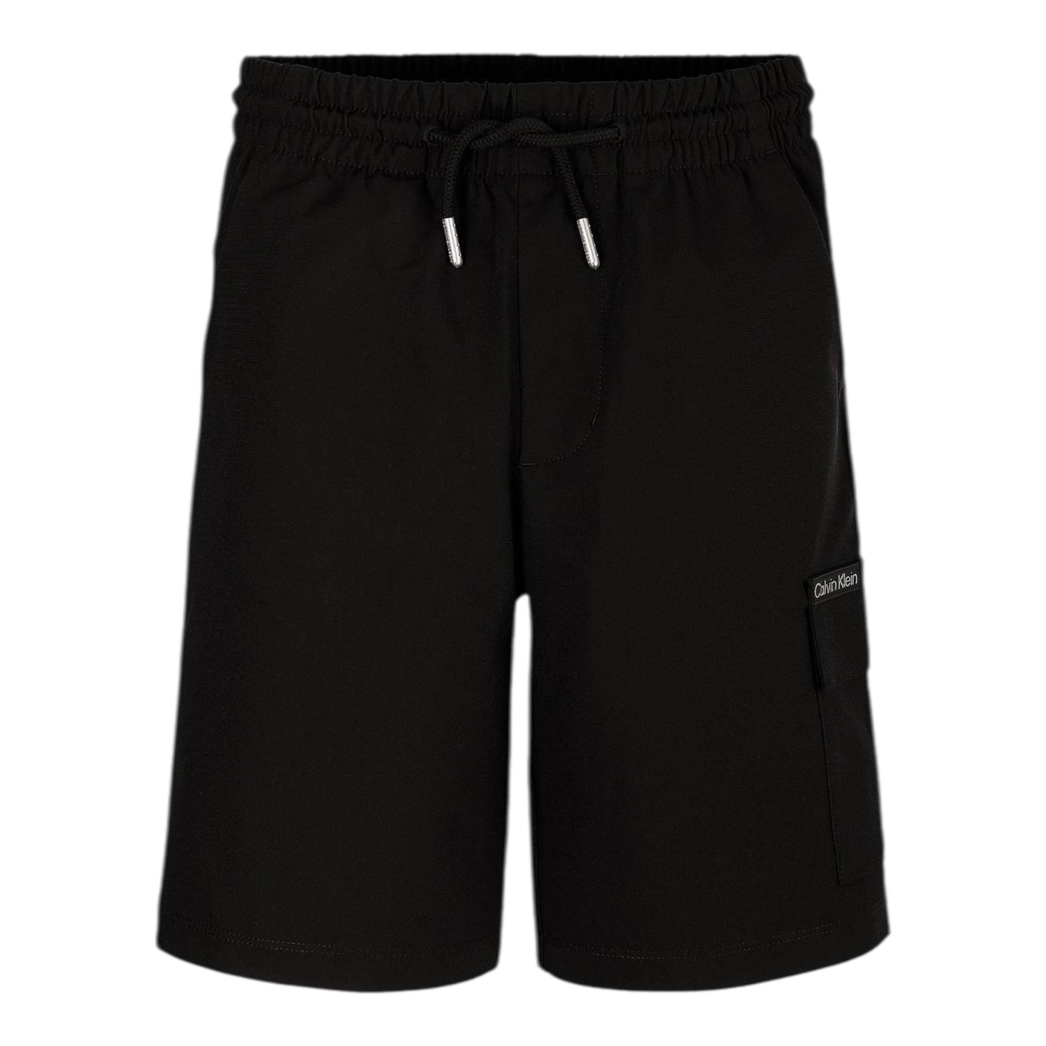 Calvin Klein Bermuda Tinta Unita con Elastico In Vita per Bambino IB0IB02512X NERO CALVIN KLEIN 