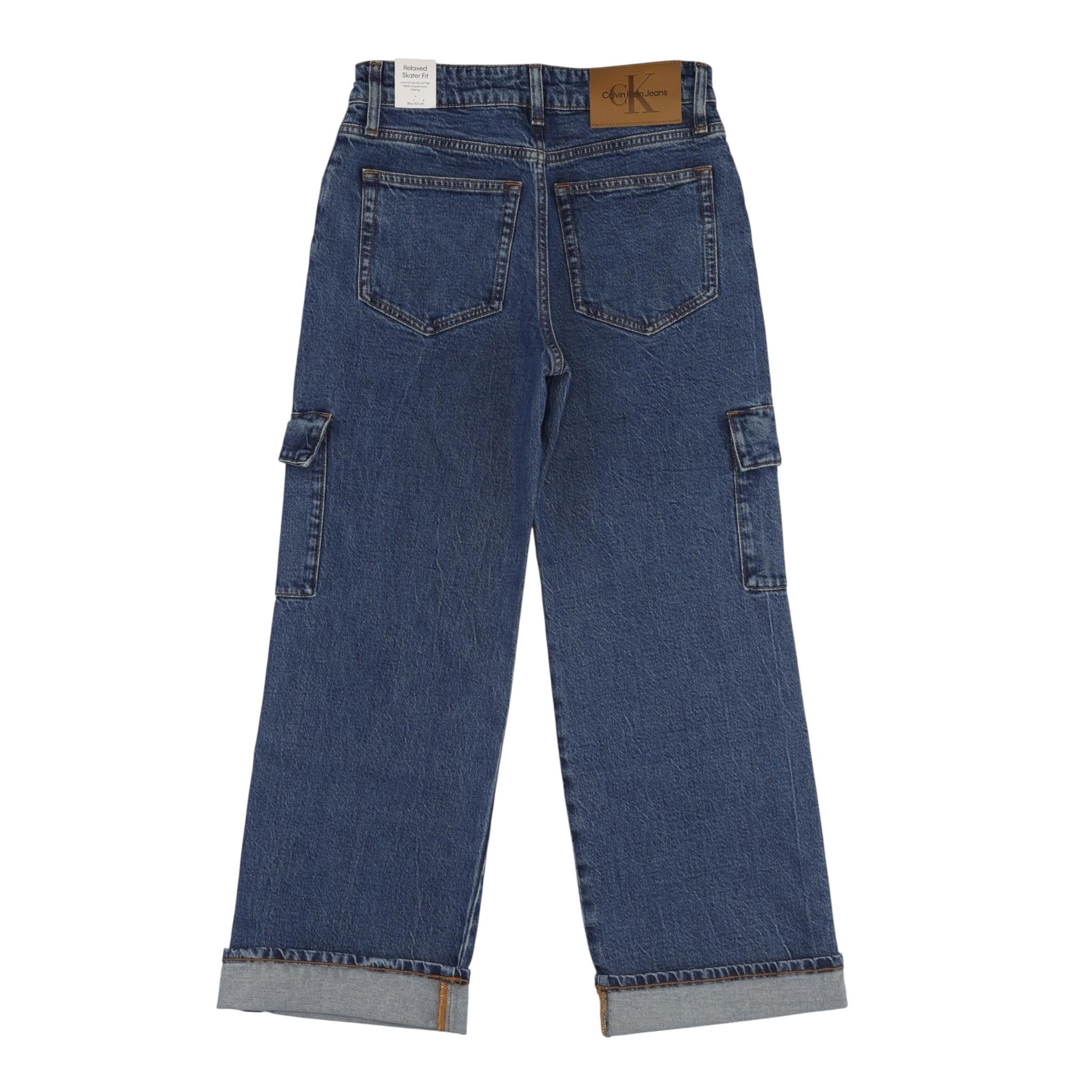 Calvin Klein Jeans Tinta Unita con Girovita Regolabile per Bambina IB0IB02318 BLU CALVIN KLEIN 