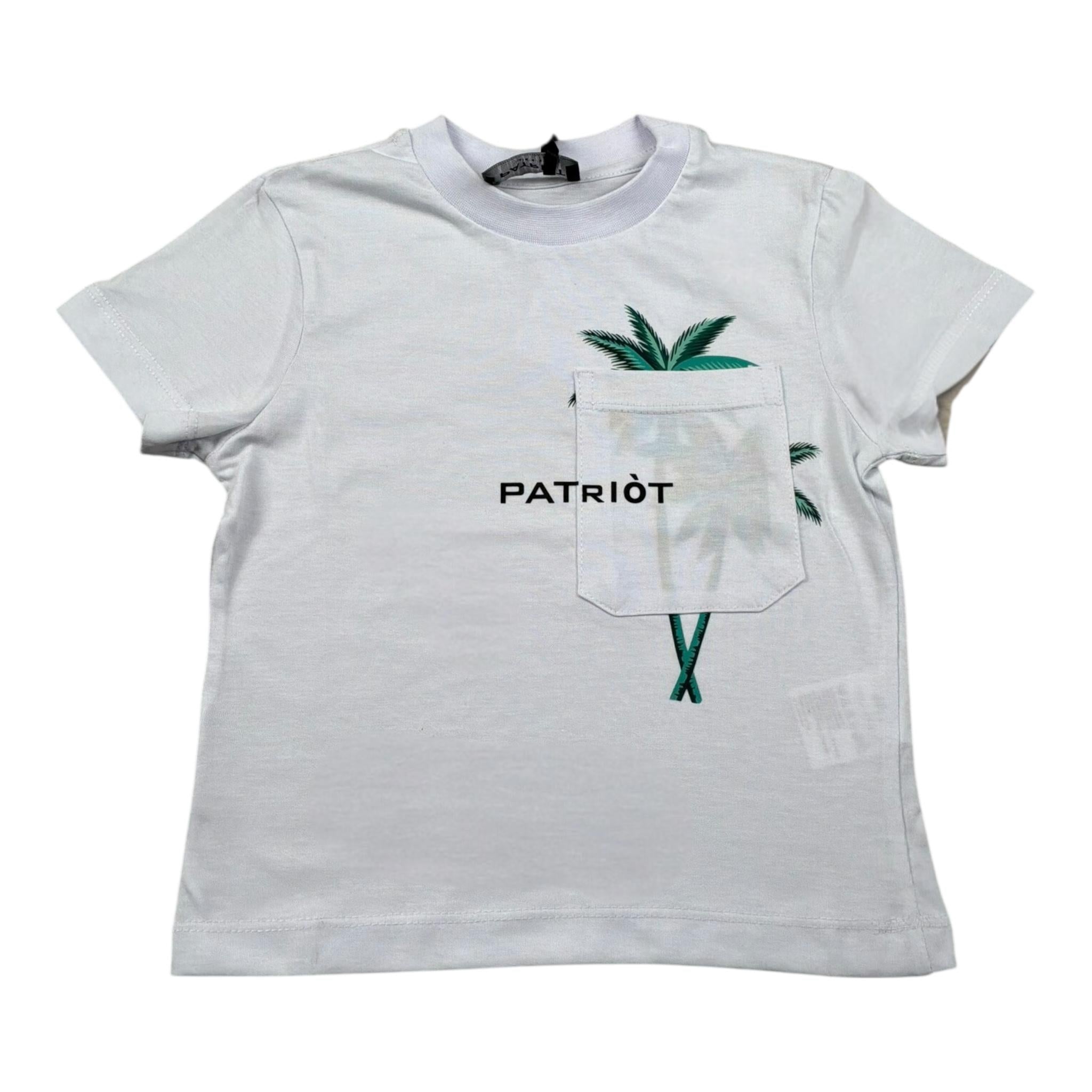 Patriot T-Shirt Girocollo Tinta Unita con Taschino per Neonato PTS001 BIANCO PATRIOT 