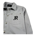 John Richmond Camicia Tinta Unita con Bottoni E Logo per Bambino RBP26212CA GRIGIO JOHN RICHMOND 