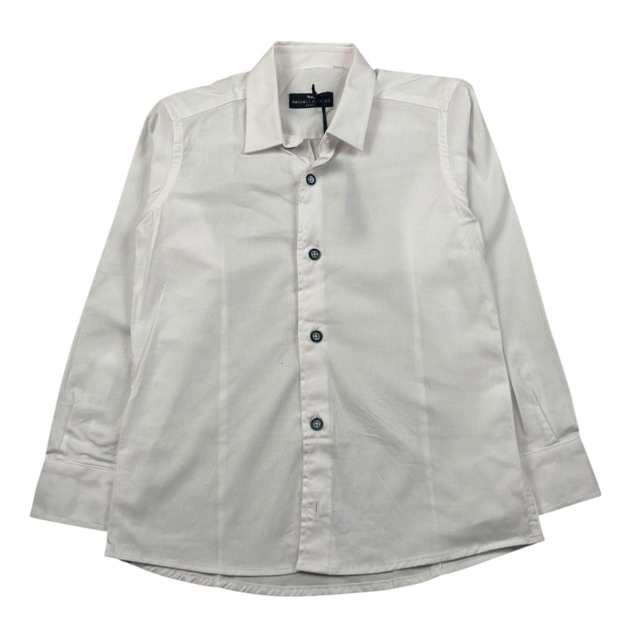 Manuel & Frank Camicia Manica Lunga Tinta Unita per Bambino MF3306B BIANCO MANUEL & FRANK 