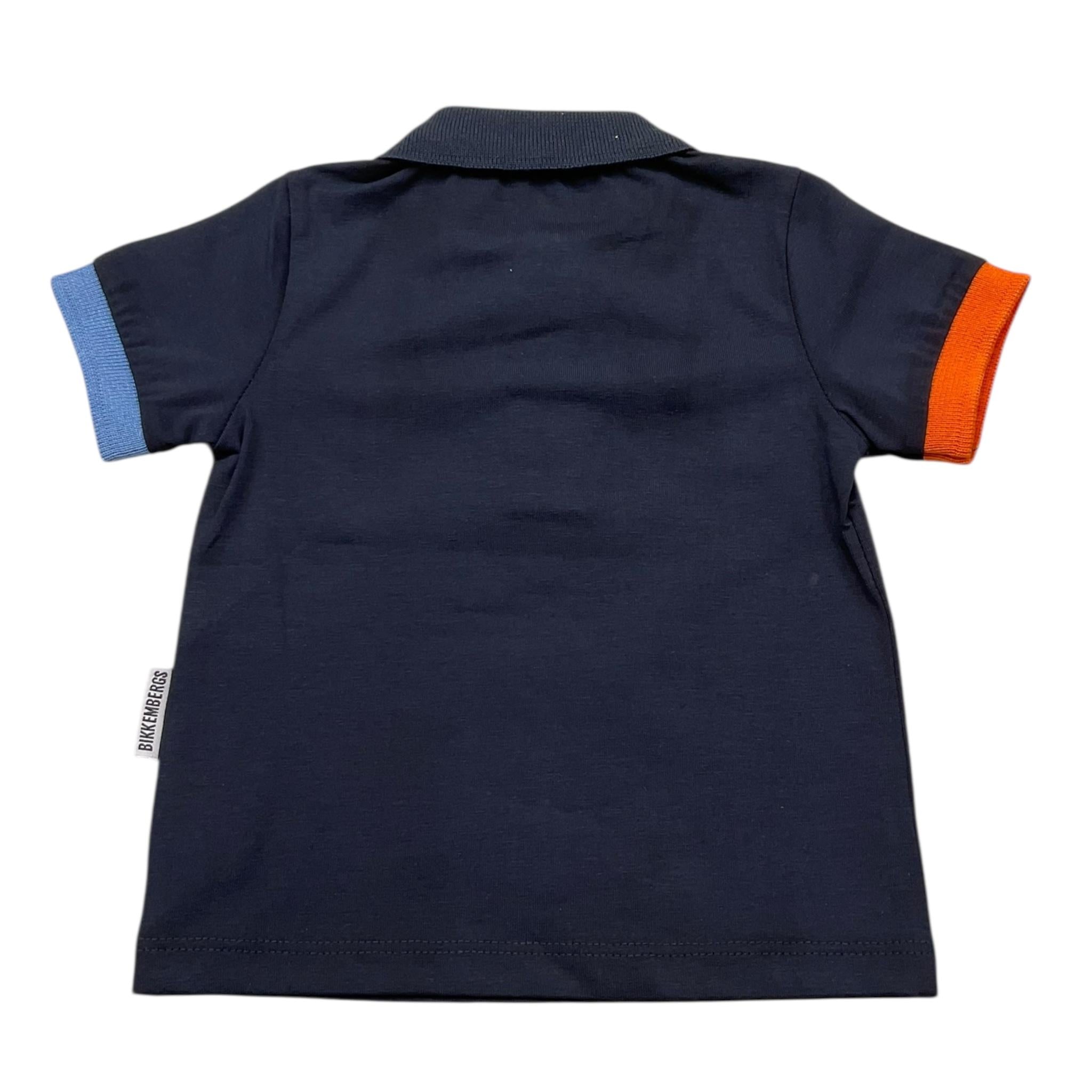 Bikkembergs Polo Mezza Manica Tinta Unita con Profili Maniche In Contrasto per Neonato BK3396 BLU BiKKEMBERGS 