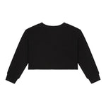 DOLCE & GABBANA felpa crop tinta unita con stampa Nero per Bambina L5JW7M NERO DOLCE & GABBANA 