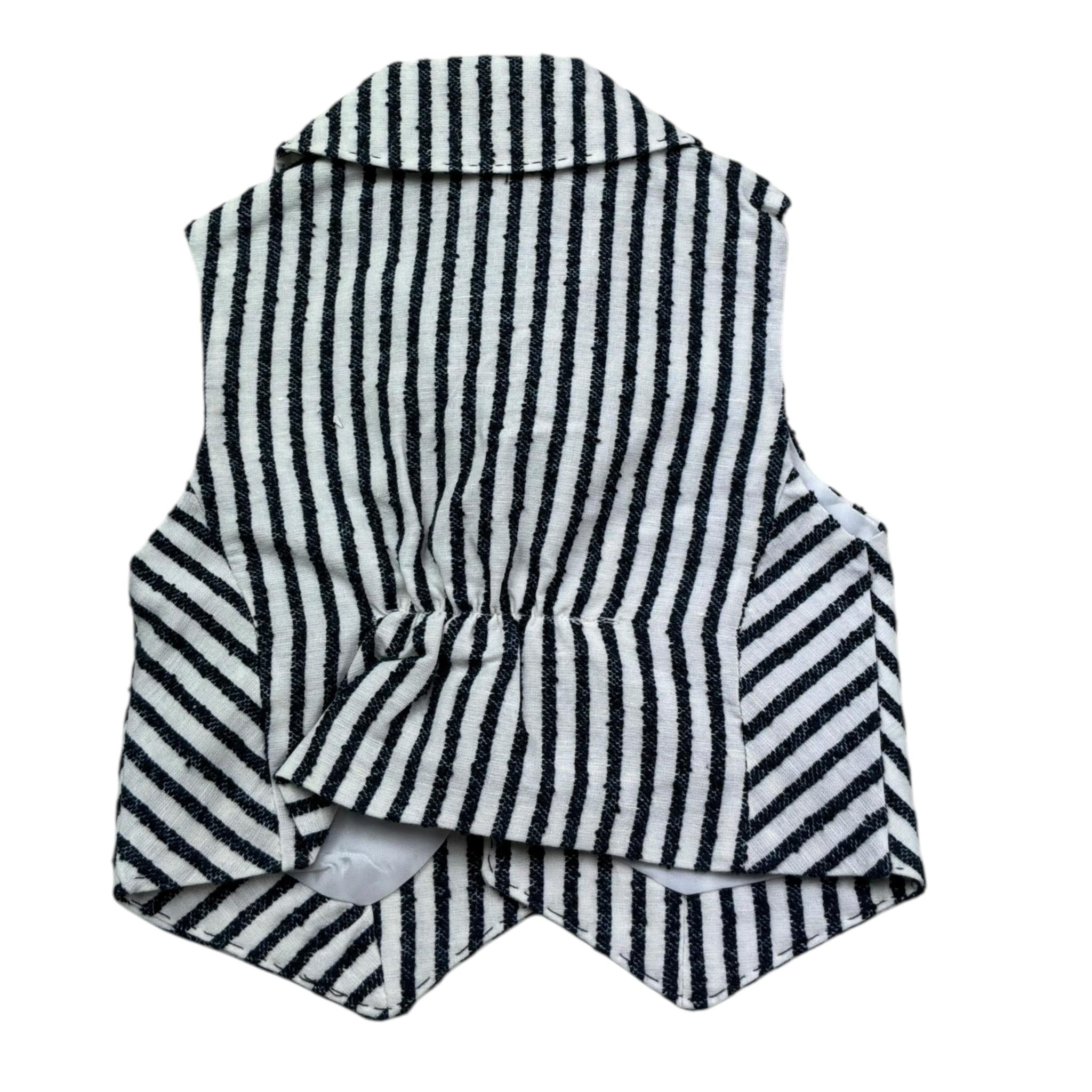 Manuel & Frank Gilet Tinta Unita con Fantasia A Righe per Neonato MF5034I BIANCO/BLU MANUEL & FRANK 