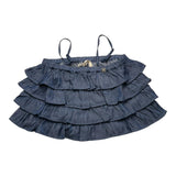 Manila Grace Top Modello Denim Con Balze Tinta Unita Blu Per Bambina