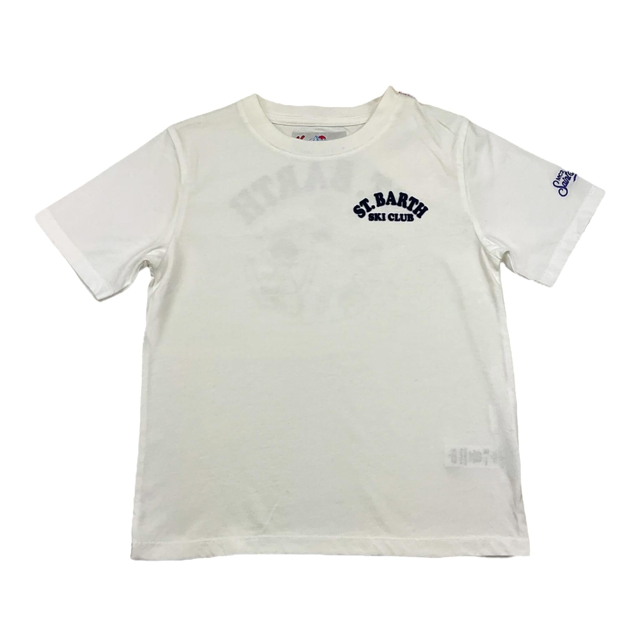 SAINT BARTH t-shirt girocollo tinta unita con stampa Bianco per Bambino 008371 BIANCO SAINT BARTH 