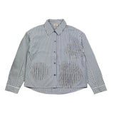 Only Camicia Tinta Unita Con Bottoni Fantasia A Righe Bianco Per Bambina