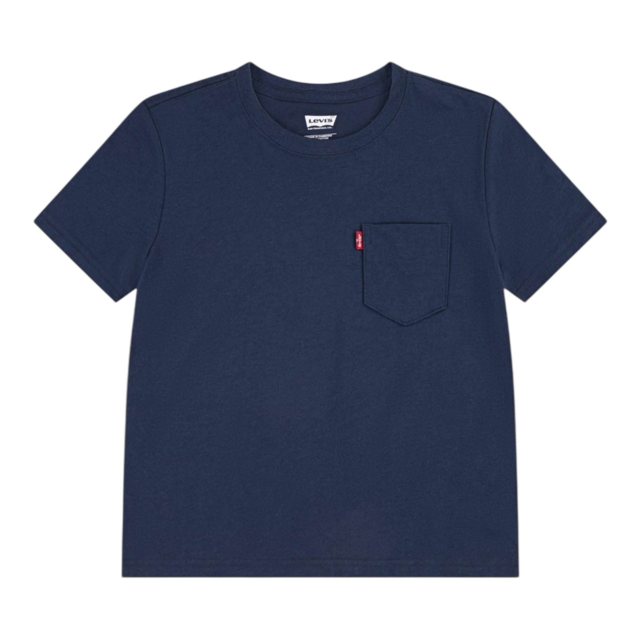 Levi'S T-Shirt Girocollo Tinta Unita con Stampa per Bambino 9E81577 BLU LEVI'S 