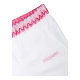 Missoni Pantalone Tinta Unita Modello Palazzo Con Elastico In Vita In Contrasto Bianco Per Bambina