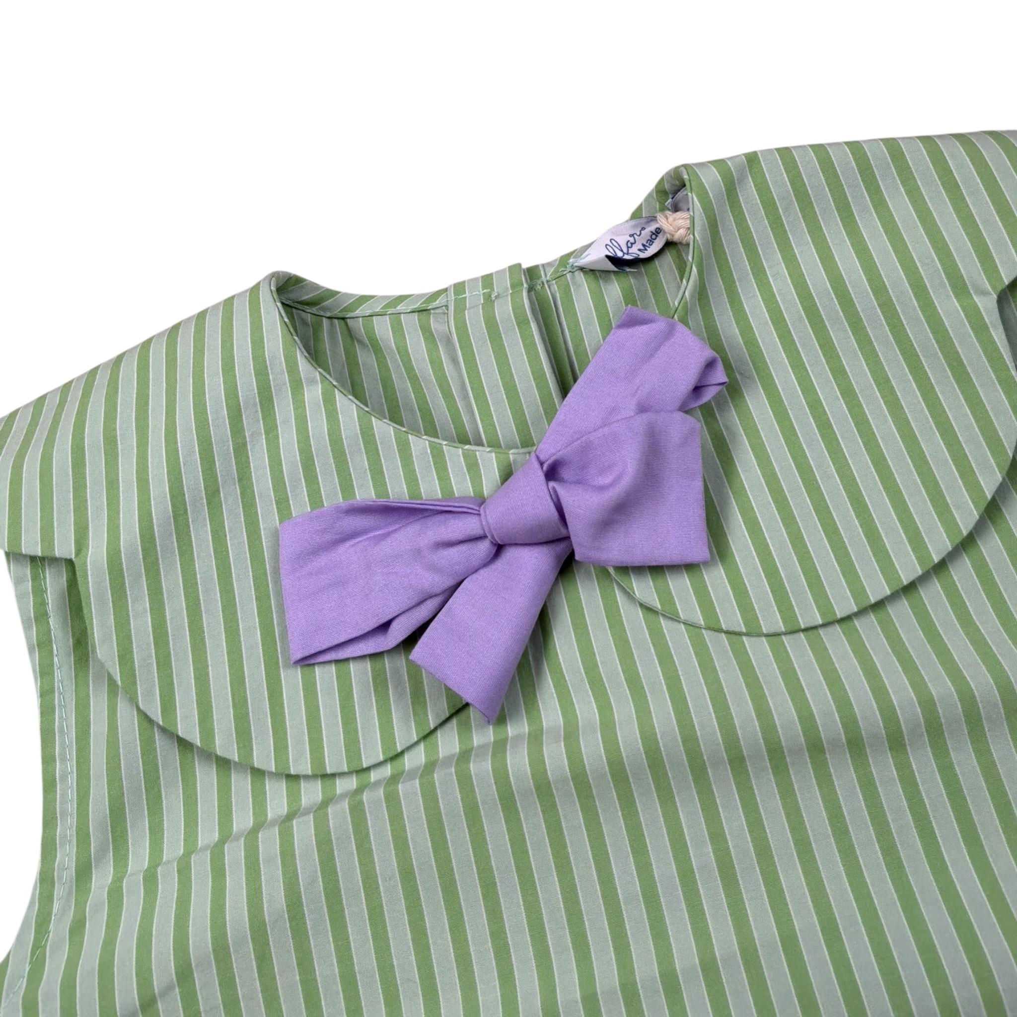 Ilfarobimbi Camicia tinta unita con Applicazione Fiocco Verde per Bambina IFB50156 VERDE ILFAROBIMBI 