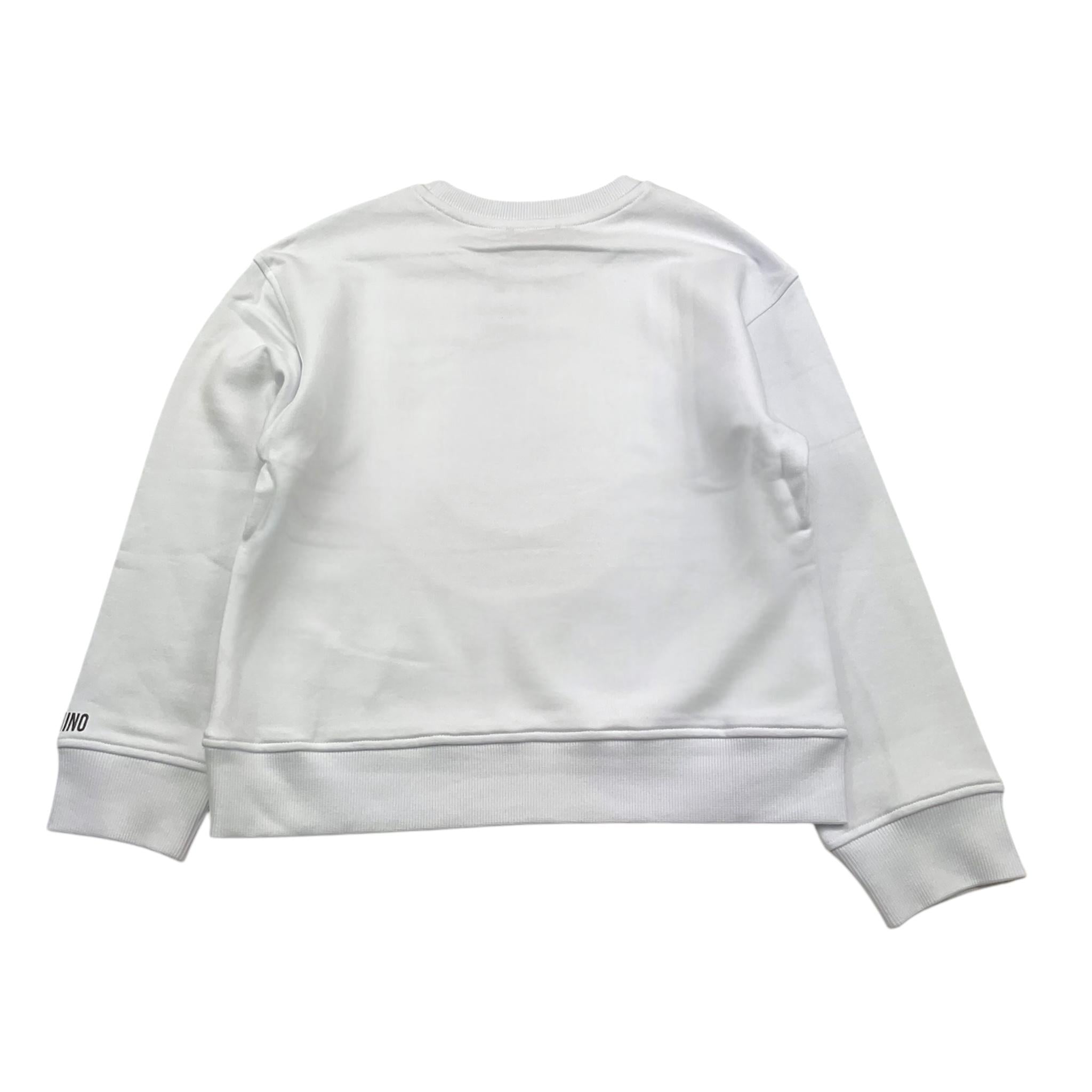 MOSCHINO felpa tinta unita girocollo con stampa Bianco per Bambino HUF09B BIANCO MOSCHINO 