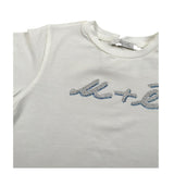 M+E' T-Shirt Girocollo Tinta Unita con Stampa per Neonata UE1405 BIANCO M+E' 