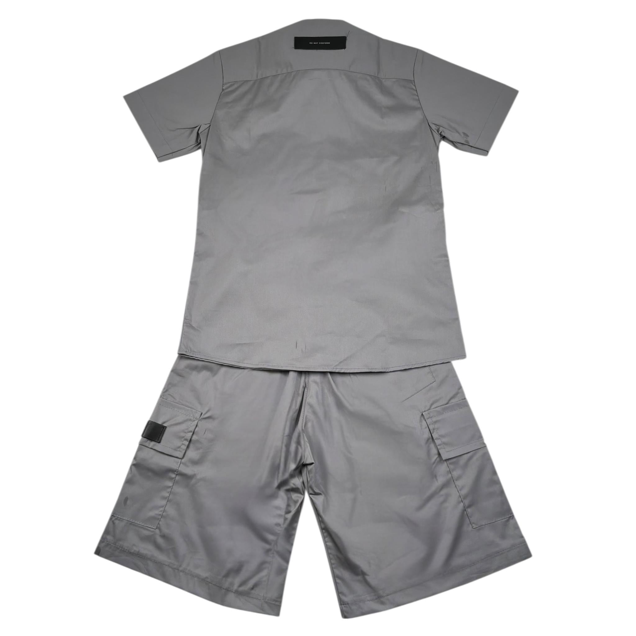 Do Not Conform Completo 2 Pezzi Camicia-Bermuda Tinta Unita per Bambino DCM014 GRIGIO DO NOT CONFORM 