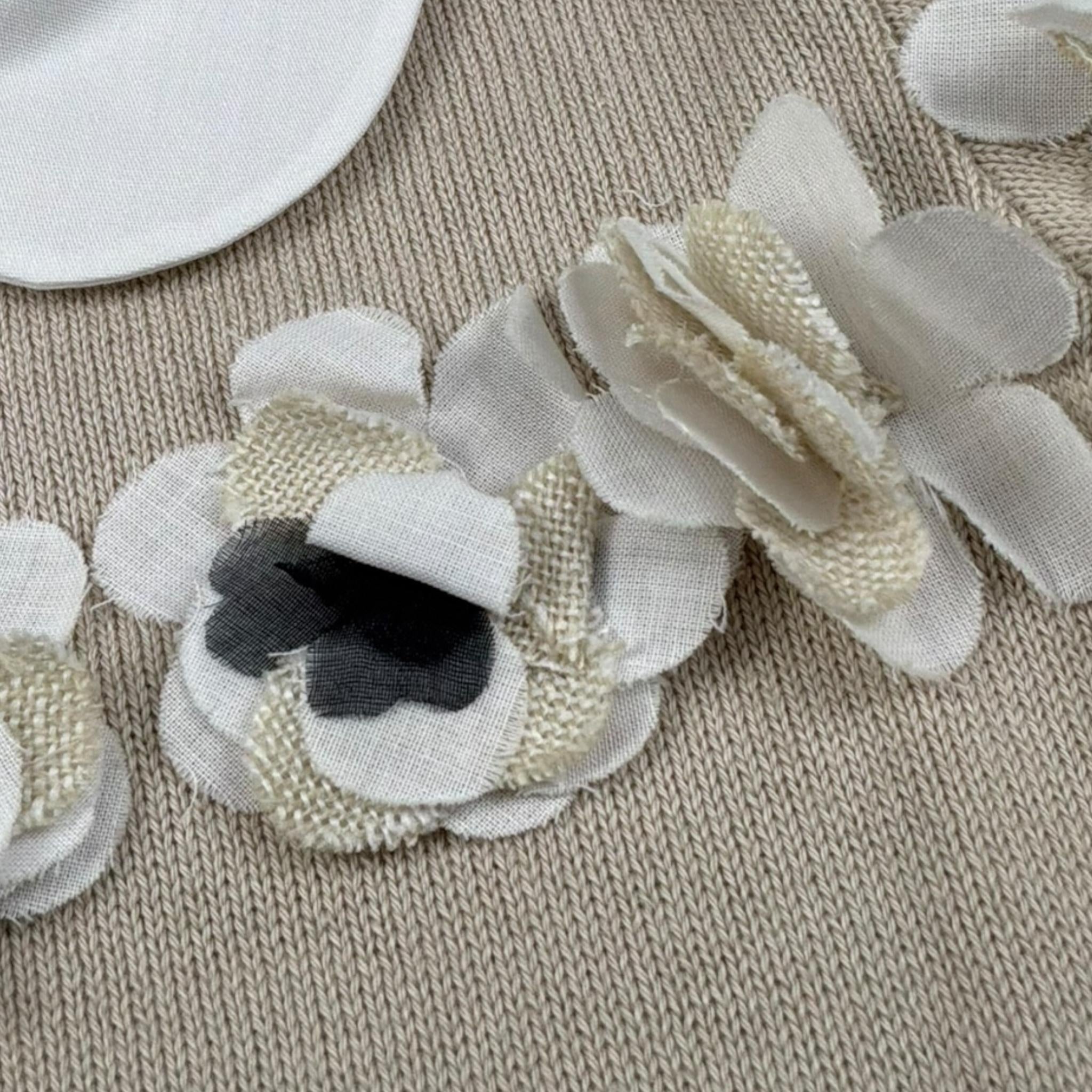 Le Coconne Pagliaccetto Tinta Unita con Applicazioni per Neonata LCN2449 BEIGE LE COCONNE 