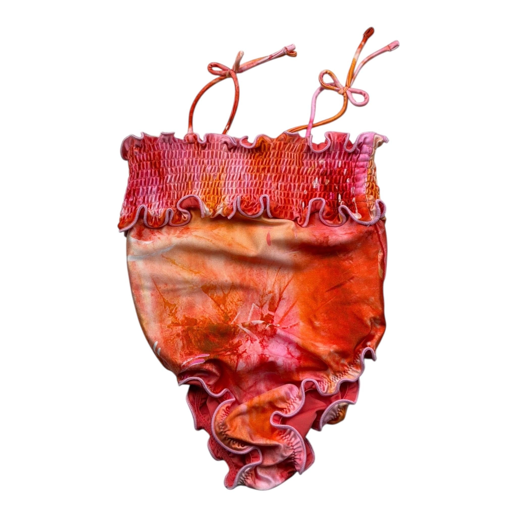 Mefui Costume Intero Tinta Unita con Bretelle per Bambina MJ250032X32J ARANCIONE MEFUI 