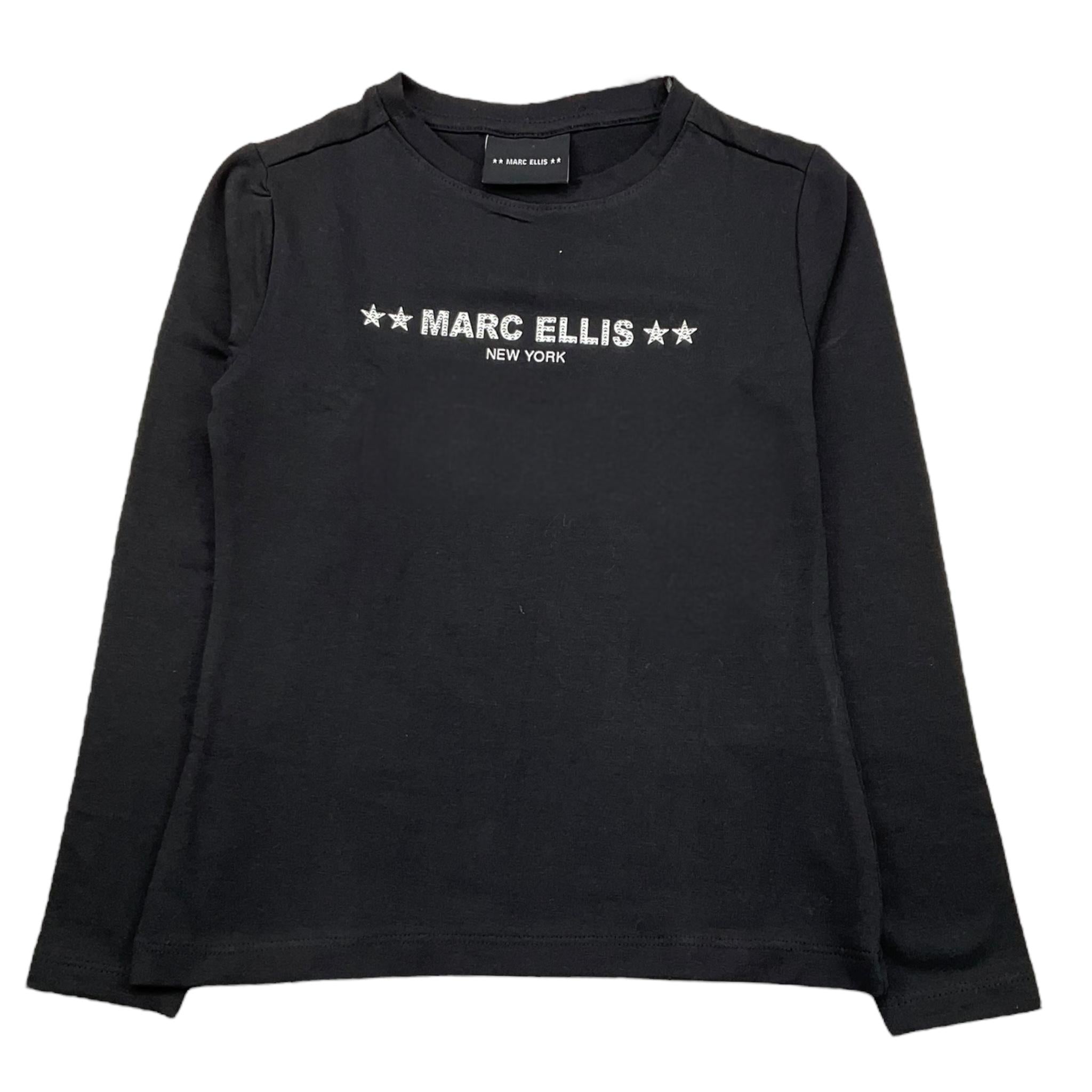 MARC ELLIS shirt girocollo tinta unita con stampa logo Nero per Bambina JMJTS00265 NERO MARC ELLIS 