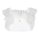 Elisabetta Franchi Top Giromanica Tinta Unita Con Tulle Bianco Per Bambina