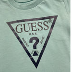 Guess T-Shirt Tinta Unita con Stampa per Neonato N73I55K8HM0 VERDE ACQUA GUESS 