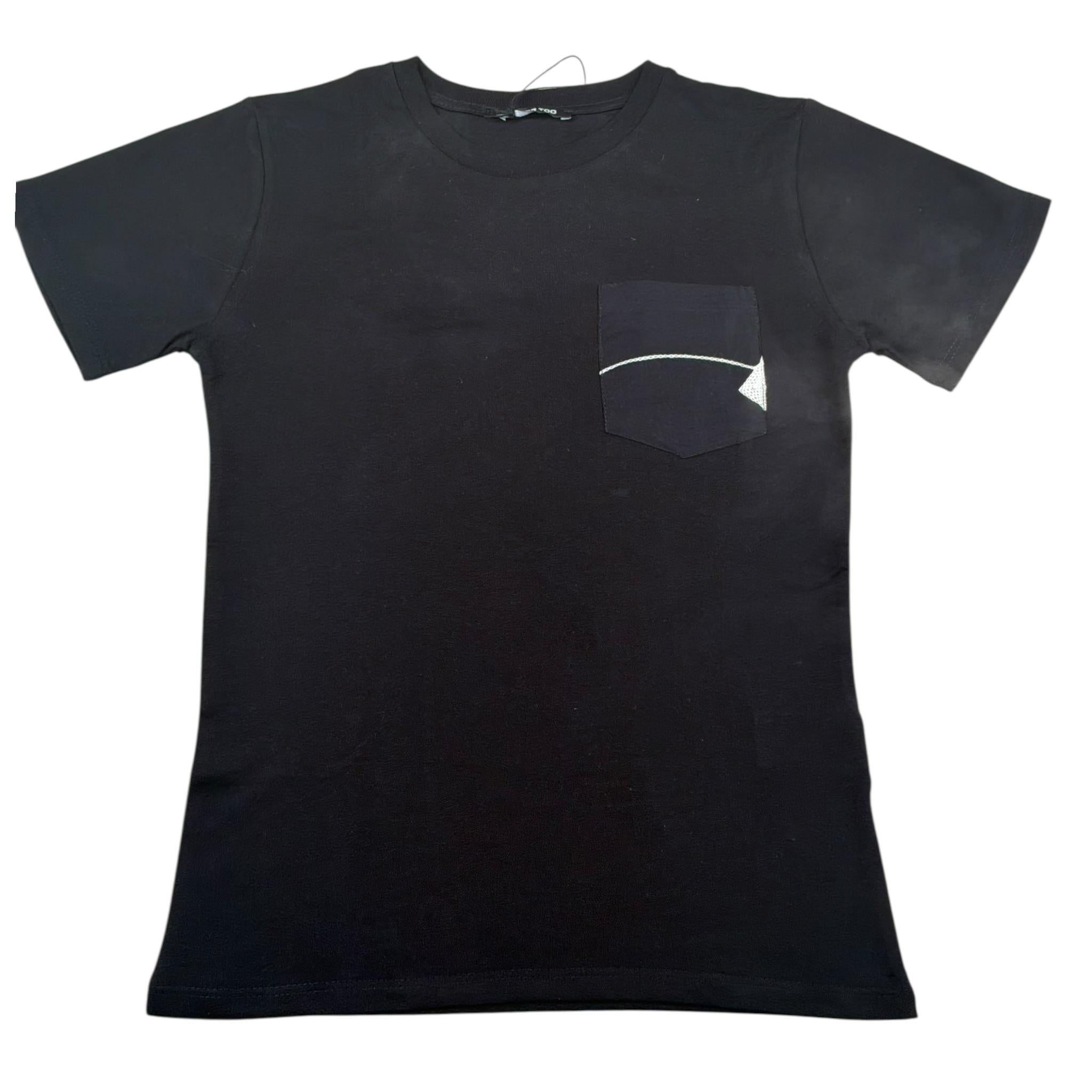 Never Too T-Shirt tinta unita con Taschino Nero per Bambino NT2270R NERO NEVER TOO 