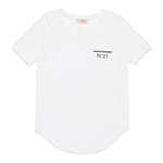 N°21 T-Shirt Girocollo Tinta Unita con Stampa per Bambina N2101Z BIANCO N°21 