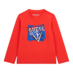 GUESS shirt girocollo tinta unita con stampa Rosso per Bambino N4YI01K8HM4J ROSSO GUESS 