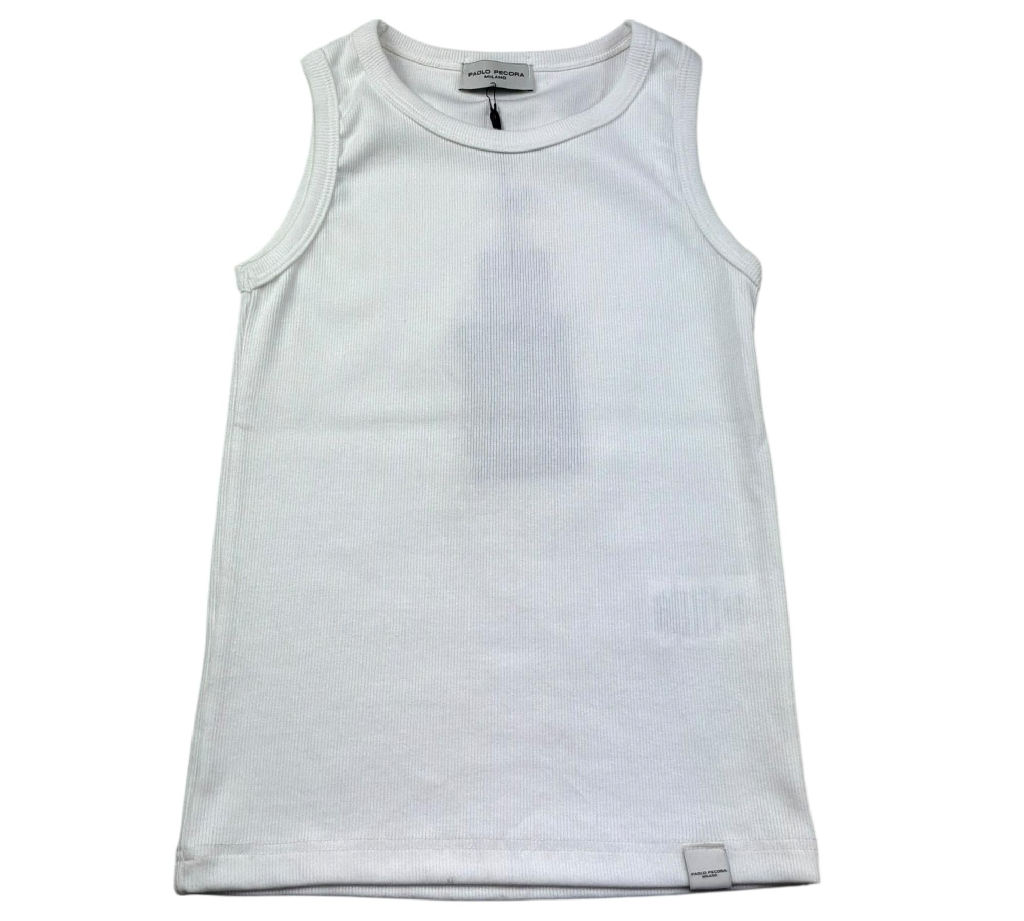 Paolo Pecora Canotta Girocollo Tinta Unita per Bambino PP4269 BIANCO PAOLO PECORA 