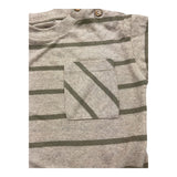 Play Up T-Shirt Girocollo Tinta Unita Con Taschino Beige Per Neonato