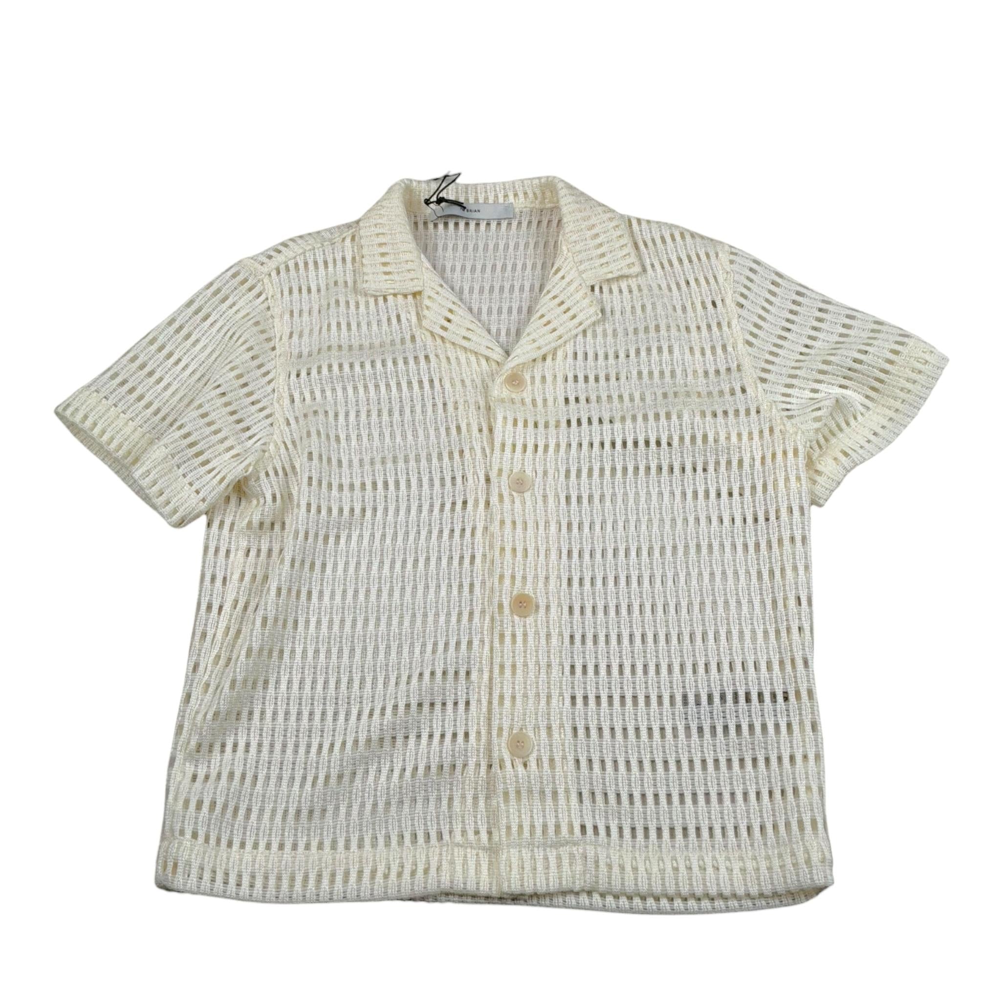 I'M Brian Camicia Mezza Manica Tinta Unita Traforata per Bambino CA3279J PANNA I'M BRIAN 