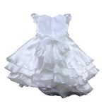 Monnalisa Abito Cerimonia Rinta Unita con Fiore per Bambina 71C918 BIANCO MONNALISA 