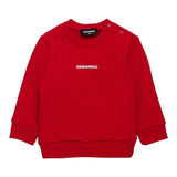 Dsquared2 Felpa Girocollo Tinta Unita con Stampa per Neonato DQ2860X ROSSO DSQUARED2 