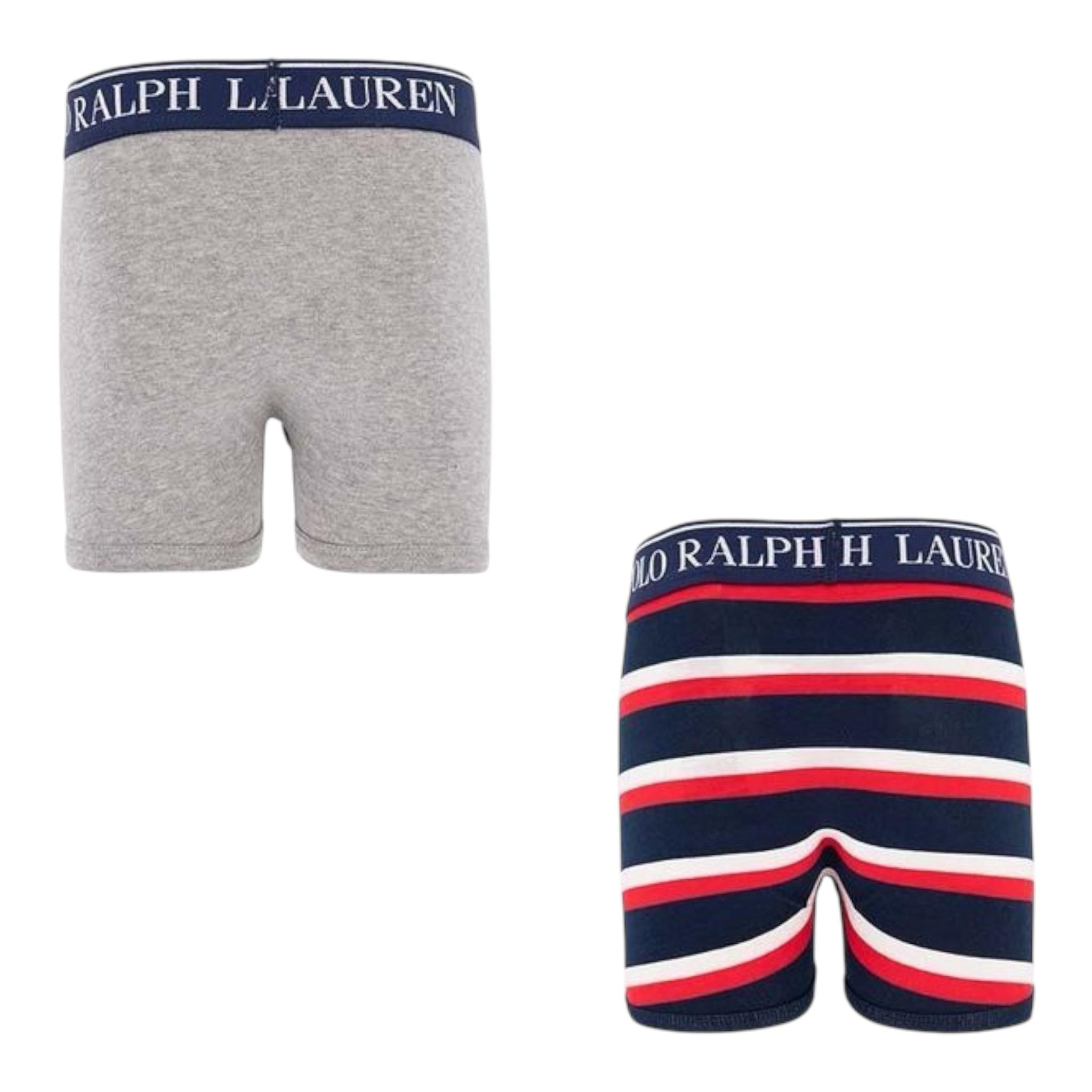 Ralph Lauren Set 2 Boxer Bicolore per Bambino 9P50166 GRIGIO RALPH LAUREN 