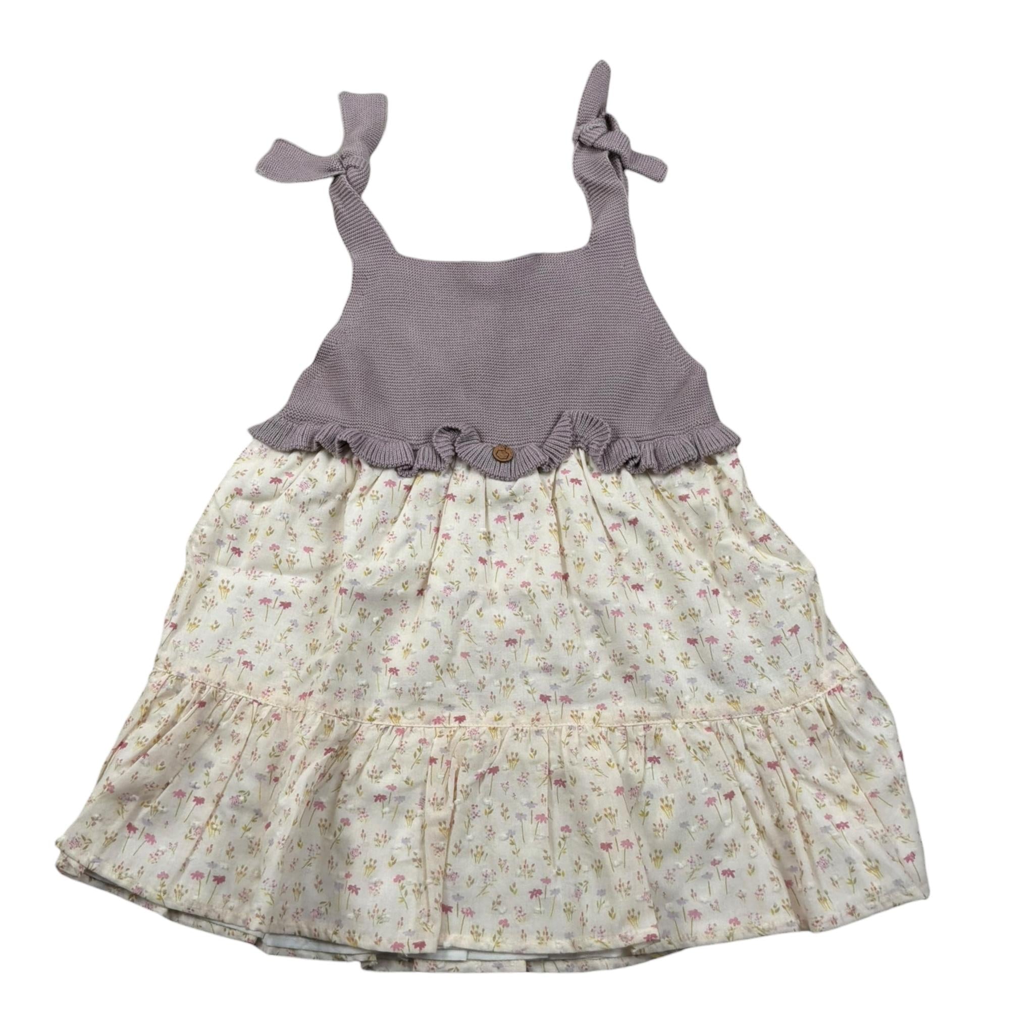 Wedoble Abito Giromanica Bicolore per Bambina V2505404X PANNA WEDOBLE 