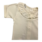 Babidu Bodysuit Halbarm Einfarbig Creme für Baby Mädchen
