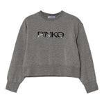 PINKO felpa girocollo tinta unita con stampa Grigio per Bambina F4PIJGSW090 GRIGIO PINKO 