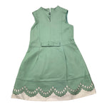 MIMISOL abito giromanica tinta unita in ecopelle Verde acqua per Bambina MFAB672 VERDE ACQUA MIMISOL 