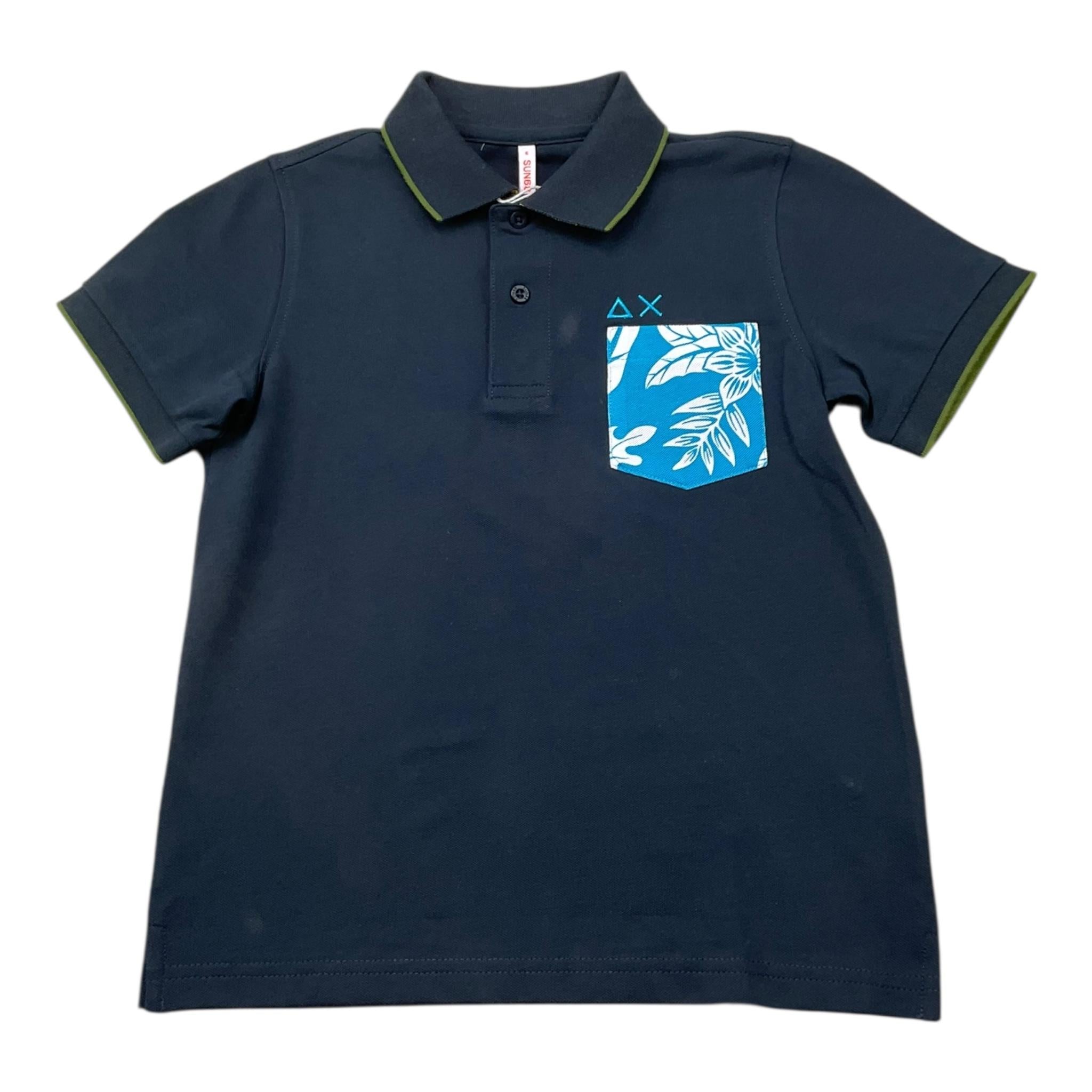 Sun68 Polo Mezza Manica Tinta Unita per Bambino CPA35327 BLU SUN68 