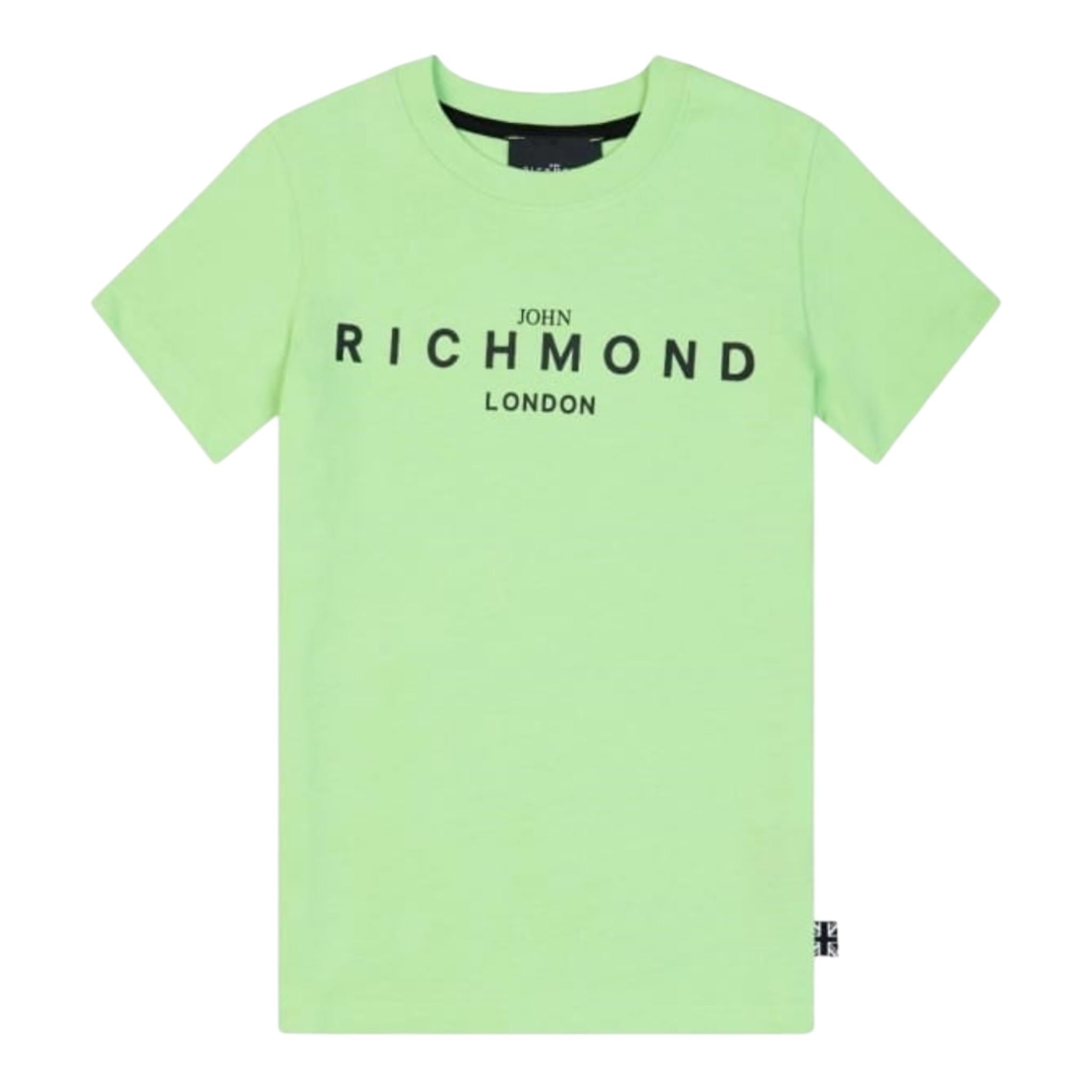 John Richmond T-Shirt Girocollo Tinta Unita con Stampa per Bambino RBP25003TSJ VERDE JOHN RICHMOND 