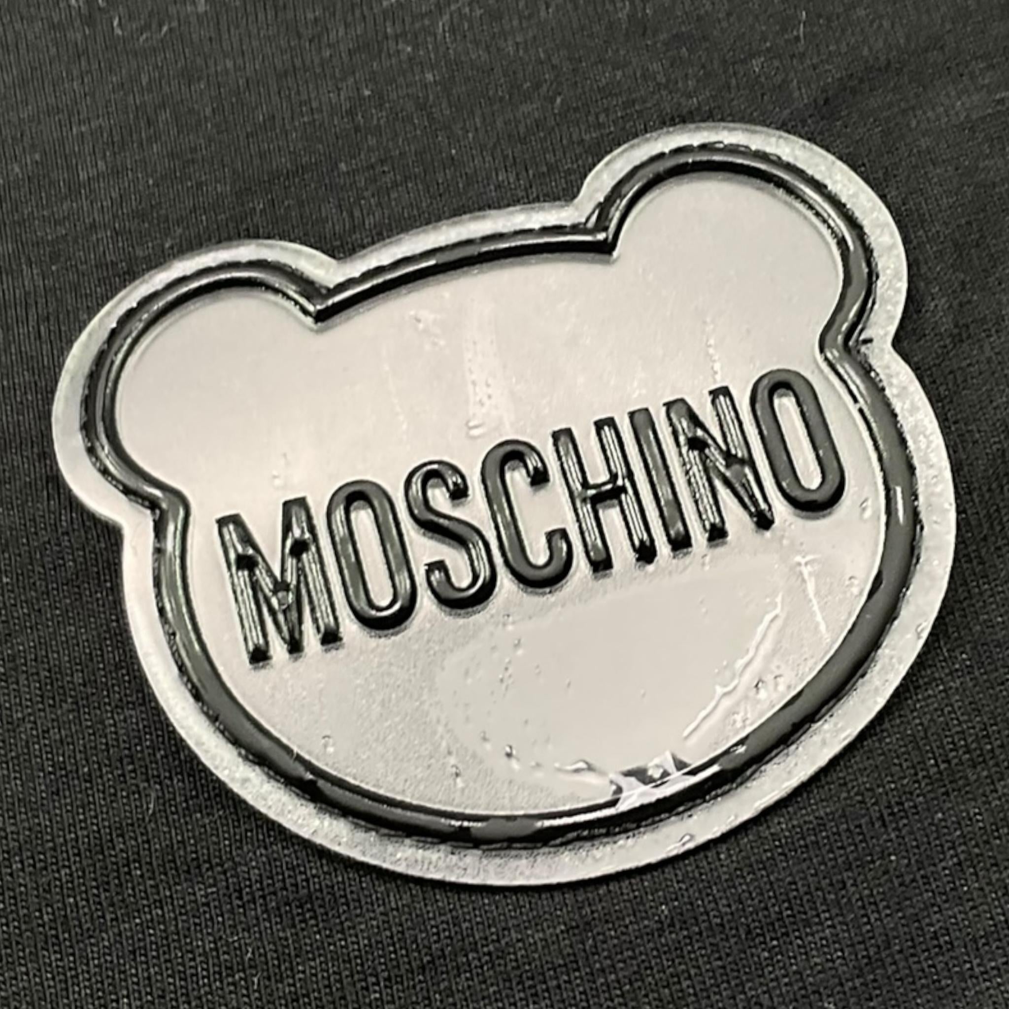 MOSCHINO t-shirt girocollo tinta unita con logo Nero per Bambino H7M03RX NERO MOSCHINO 