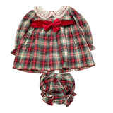 VALENTINA BEBES abito tinta unita fantasia scozzese con coulotte Rosso per Bambina MAR92 ROSSO VALENTINA BEBES 