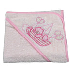 Nancy Baby Accappatoio Tinta Unita con Stampa per Neonata 1957 ROSA NANCY BABY 