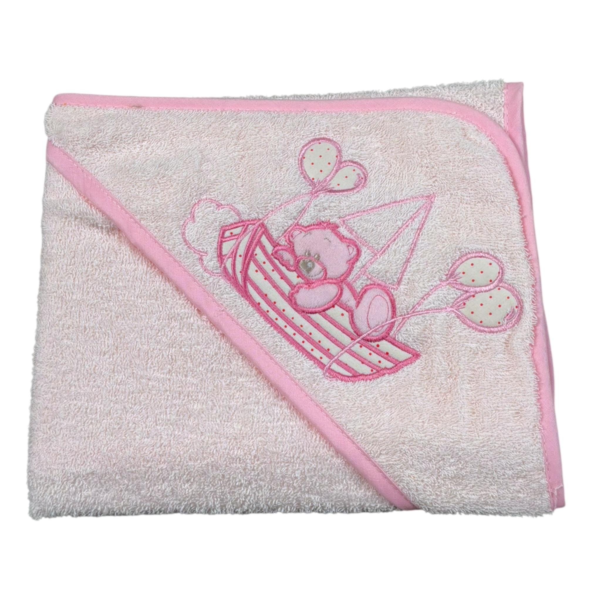 Nancy Baby Accappatoio Tinta Unita con Stampa per Neonata 1957 ROSA NANCY BABY 