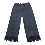 Meimeij Pantalone A Palazzo Tinta Unita Con Ricami Nero Per Bambina