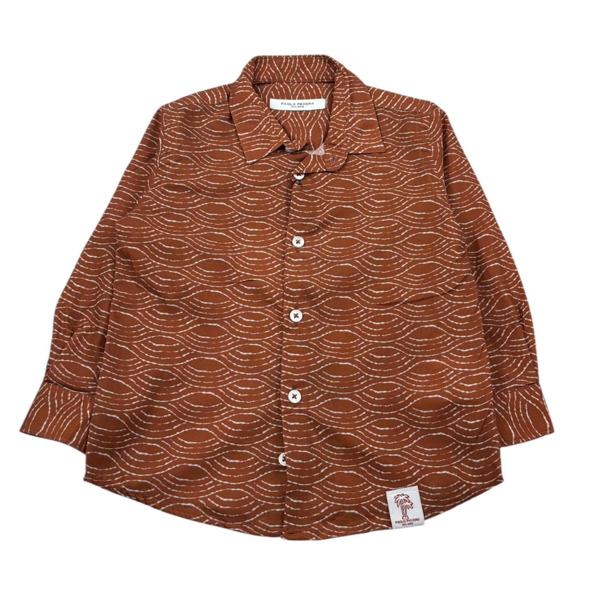 Paolo Pecora Camicia Manica Lunga tinta unita Marrone per Neonato PP3696 MARRONE PAOLO PECORA 