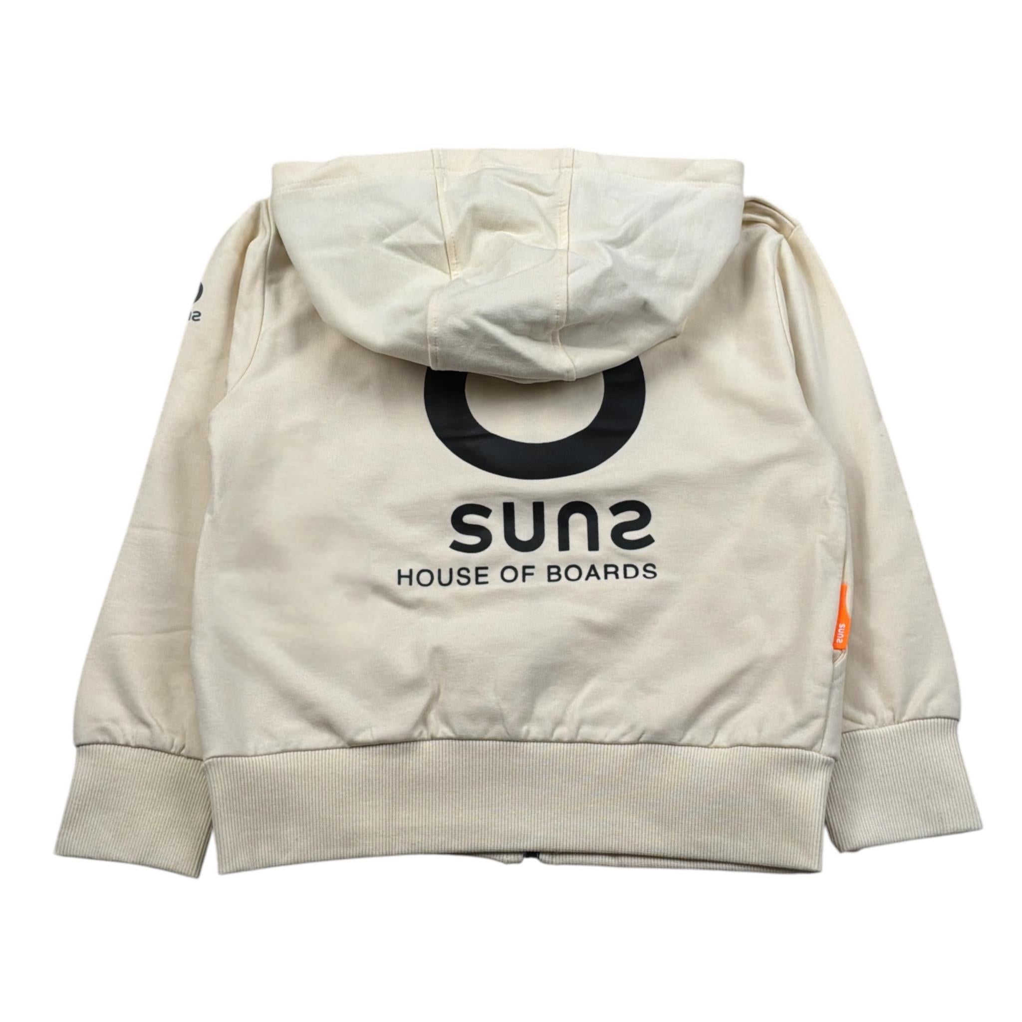 Suns Felpa tinta unita con Zip E Cappuccio Panna per Bambino MFS5104UX PANNA SUNS 