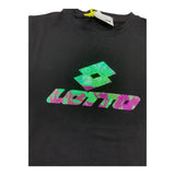 Lotto Einfarbiges T-Shirt mit Rundhalsausschnitt und schwarzem Logo-Print für Mädchen